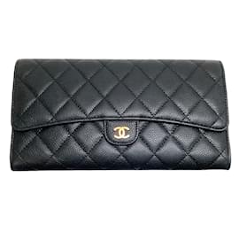 Chanel-Chanel 2012 Black Caviar XL Wallet with Removeable Insert-Black