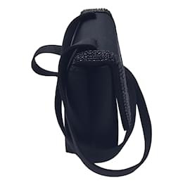 Chanel-Bolsa de ombro pequena de cetim enfeitada com miçangas pretas Chanel-Preto