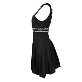 Chanel-Vestido de festa preto sem mangas com contas e lantejoulas Chanel-Preto