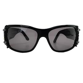 Chanel-Chanel Black Crystal Bijou Numero 1 Óculos de sol-Preto