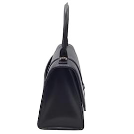 Balenciaga-Balenciaga Black Hourglass Leather Handbag-Black