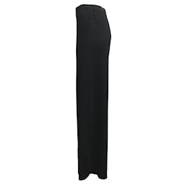 Balenciaga-Balenciaga Black Stretchy Ribbed Knit Wide Leg Relaxed-fit Pants-Black