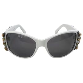 Chanel-Chanel White Crystal Bijou Numero 1 occhiali da sole-Bianco