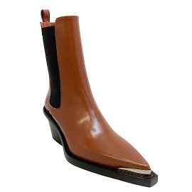 Botines Paris Texas Caramel Dallas con punta de metal/botines Castaño
