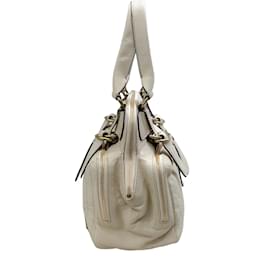 Chloé-Chloe Ivory Leather Quilted Satchel-Cream