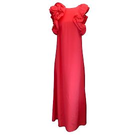 Marc by Marc Jacobs CO. Azalea-Rosa-Maxikleid mit gerüschtem Oberteil Pink