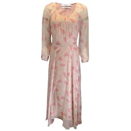 Marc by Marc Jacobs-CO. ivory / pink / Green Multi Floral Paisley Printed Long Sleeved Silk Midi Dress-Multiple colors