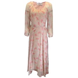 Marc by Marc Jacobs CO. marfim / Rosa / Vestido midi de seda estampado multifloral verde com estampa paisley Multicor