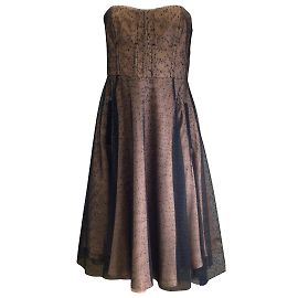 Carven Noir / Robe bustier en dentelle beige Noir