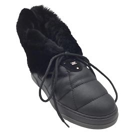 Botas pretas de pele e couro Calgary Nero Casadei Preto