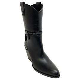 Casadei Black Leather Dandy Convertible Zip Boots Black
