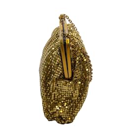 Autre Marque-Whiting & Davis Vintage Gold Mesh Mini Evening Clutch Bag-Golden