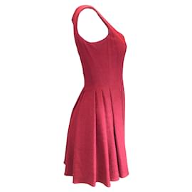 Zac Posen-Ärmelloses A-Linien-Kleid mit herzförmigem Ausschnitt von Zac Posen in Himbeerfarbe-Rot