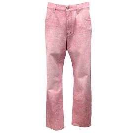 Etro Pink Paisley Jeans jeans estampado com cinco bolsos Rosa