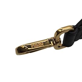 Fendi-Fendi Black / argenté / Bandoulière mini logo cloutée dorée You Bag Strap / accessoire-Noir