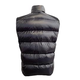 Fendi-Fendi Men's Black Puffer Vest with Logo Emblem-Black