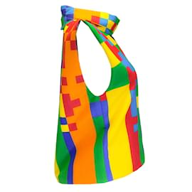 Autre Marque-Haut en coton à imprimé multi-pixels arc-en-ciel Halpern-Multicolore