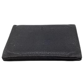 Hermès-Hermès Black Calvi Card Holder Wallet-Black