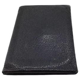 Hermès-Hermès Black Calvi Card Holder Wallet-Black