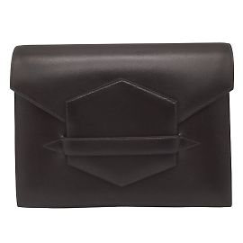 Hermès Hermes Faco Box Braune Lederclutch Braun