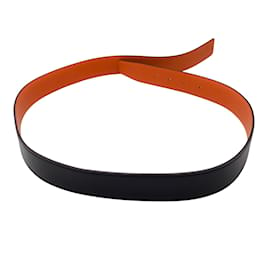 Hermès-Hermès Orange / black 2012 Réversible 32Sangle de ceinture en cuir mm-Orange