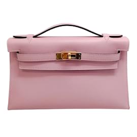 Hermès-Hermes Pink Leather 2021 Kelly Pouchette-Pink
