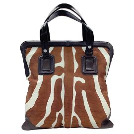 Roger Vivier Borsa Bonnie in pelle di vitello marrone e crema Marrone