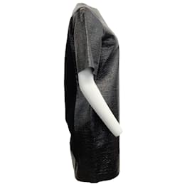 Roksanda-Roksanda Ilincic Black Patent Sleeved Crinkle Work/Robe de bureau-Noir