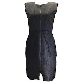 Autre Marque-Roksanda Ilincic Schwarzes ärmelloses Kleid aus reiner Seide mit durchgehendem Reißverschluss vorne-Schwarz