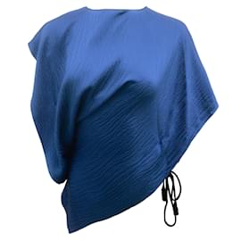 Roland Mouret-Blusa de seda asimétrica martillada azul de Roland Mouret-Azul