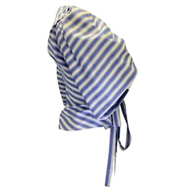 Rosie Assoulin-Rosie Assoulin Azul / Top de algodão listrado branco-Azul