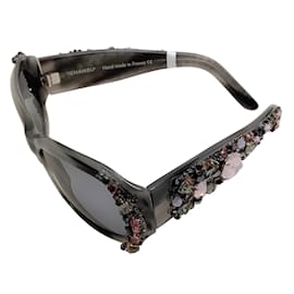 Chanel-Chanel Grey Crystal Bijou Numero 2 Sunglasses-Other