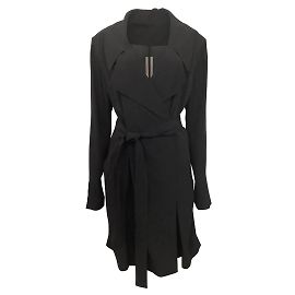 Trench in seta nera Rick Owens Nero