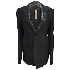 Rick Owens Black Single Button Tuxedo-style Blazer Black