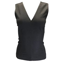 Top gris sin mangas con cuello en V de Rick Owens en Blujay Gris
