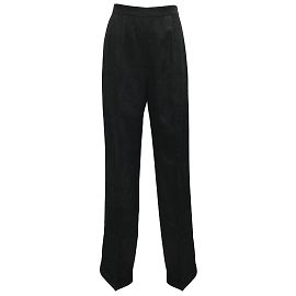 Elegante Hose aus schwarzem Satin-Jacquard von Saint Laurent Schwarz