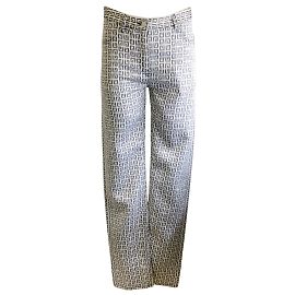 Givenchy White / Black 4G Denim Jacquard Pants White