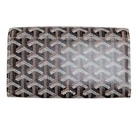 Goyard Black Coated Canvas Goyardine Tuileries Zip Compact Wallet Goyard