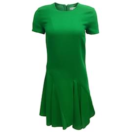 Christian Dior-Dior Kelly Green Short Sleeved Silk Lined Cocktail Dress-Green