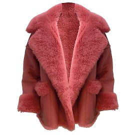 Chaqueta rosa de borrego reversible de Oscar de la Renta Rosa