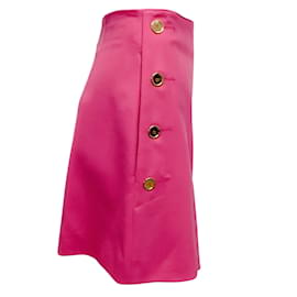Autre Marque-Kultige Patou-Shorts aus rosafarbener Wolle mit goldenen Knöpfen-Pink