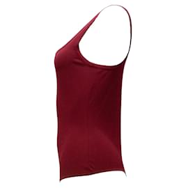 Alaïa-ALAÏA Raspberry Red Sleeveless Knit Bodysuit Tank Top/CAMI-Red