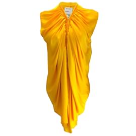 Maison Rabih Kayrouz-Maison Rabih Kayrouz Sunflower Draped Sleeveless Top-Yellow