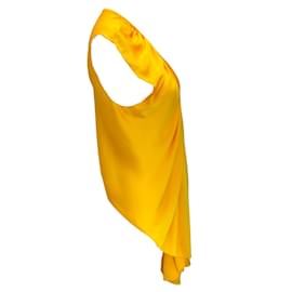 Maison Rabih Kayrouz-Maison Rabih Kayrouz Sunflower Draped Sleeveless Top-Yellow