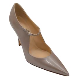 Manolo Blahnik-Manolo Blahnik Beige Pearl Mary Jane Pumps-Beige