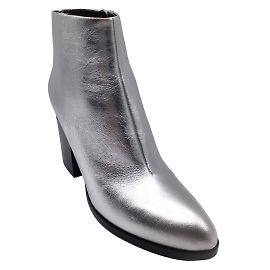 Alexander Wang Gabi Silver Metallic Leather Floating Heel Boots / Booties Silvery