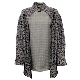 Alexander Wang-Alexander Wang Gray / Camicetta a strati in seta paisley viola-Grigio