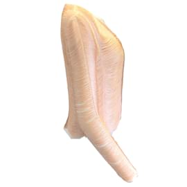 Autre Marque-Galvan London Pêche / Haut ouvert en soie ivoire à franges-Orange