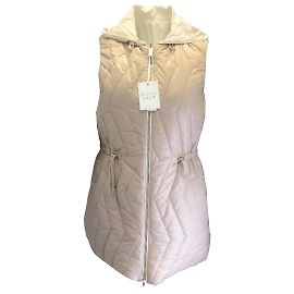 Peserico Pesérico Beige / Doudoune réversible à capuche et fermeture éclair ivoire Beige