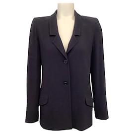 Chanel-Chanel vintage 1998 Navy Blue Wool Two Button Blazer-Navy blue